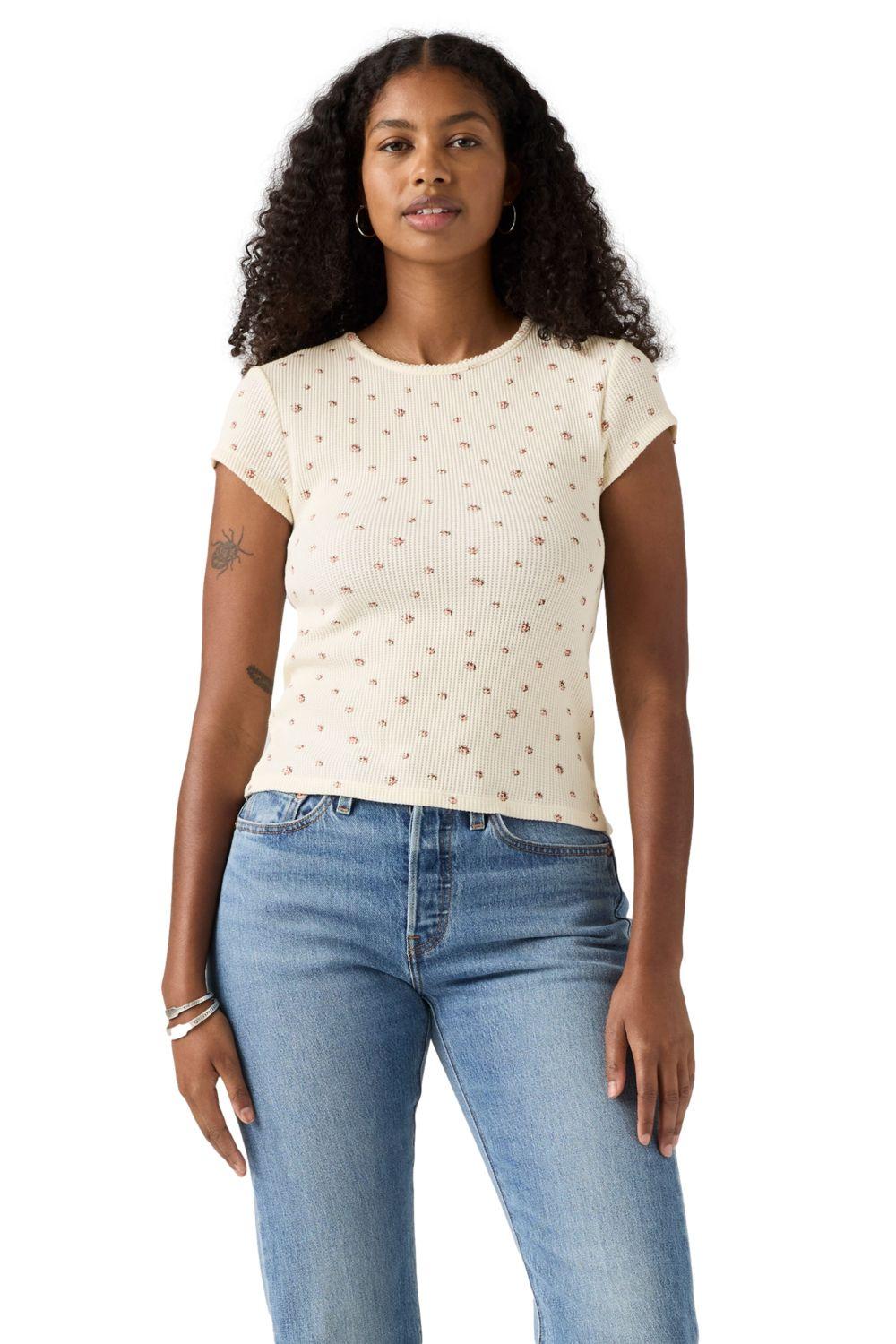 Polera Mujer Dry Goods Waffle Cap Tee Beige Levis 003PW-0004-0