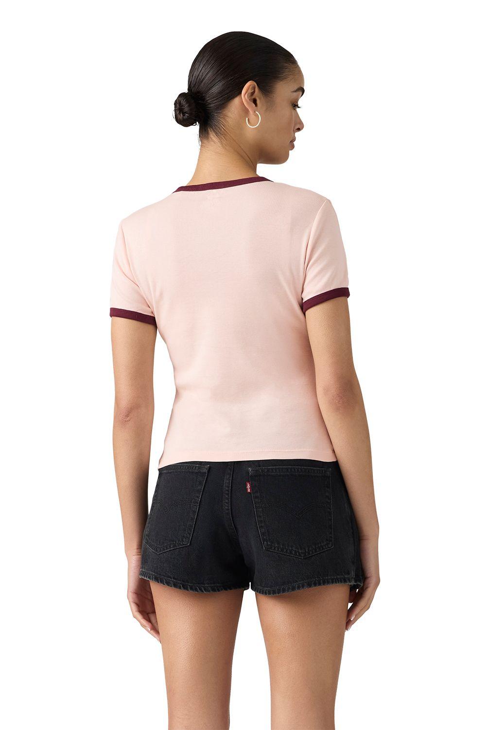 Polera Mujer Graphic Ringer Rickie Rosado Levis A3519-0064-1