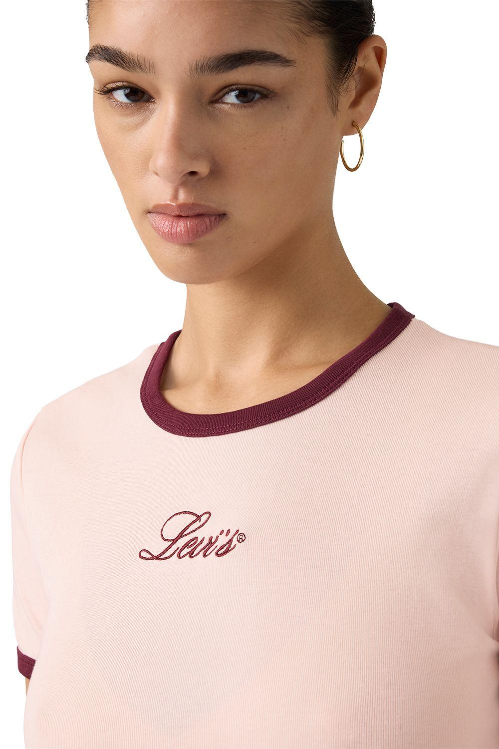 Polera Mujer Graphic Ringer Rickie Rosado Levis A3519-0064-3