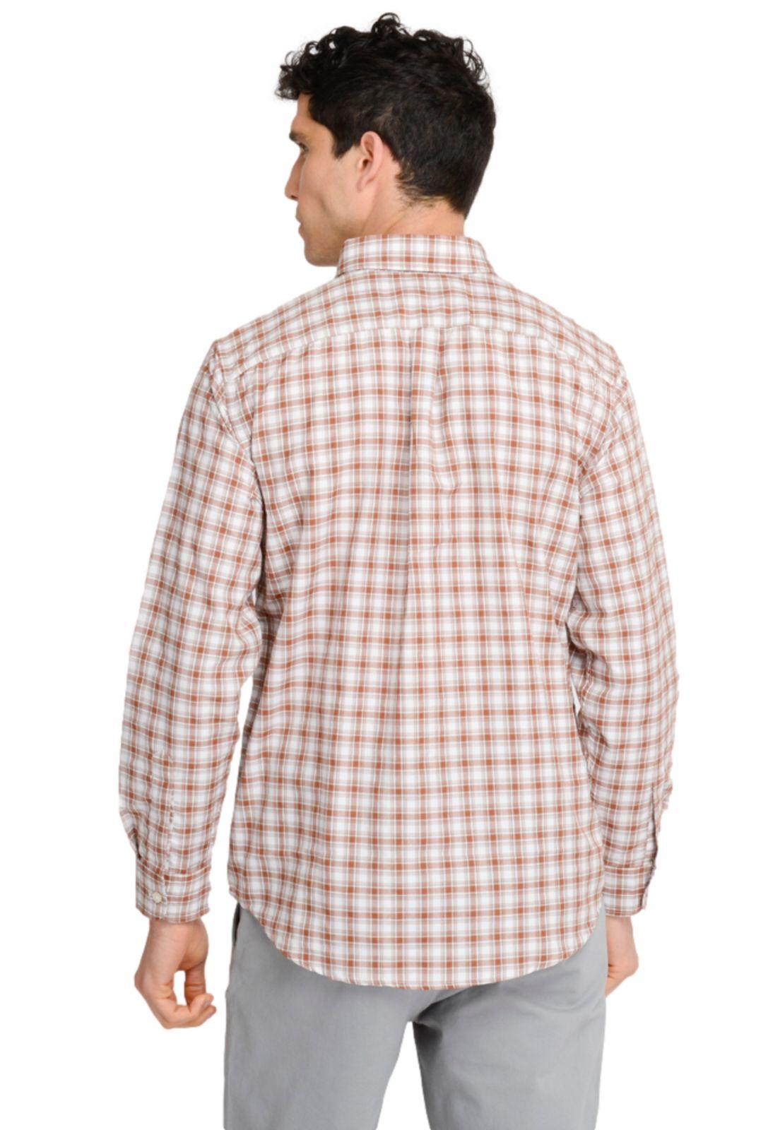 Camisa Hombre Woven Refine Regular Fit Café-3