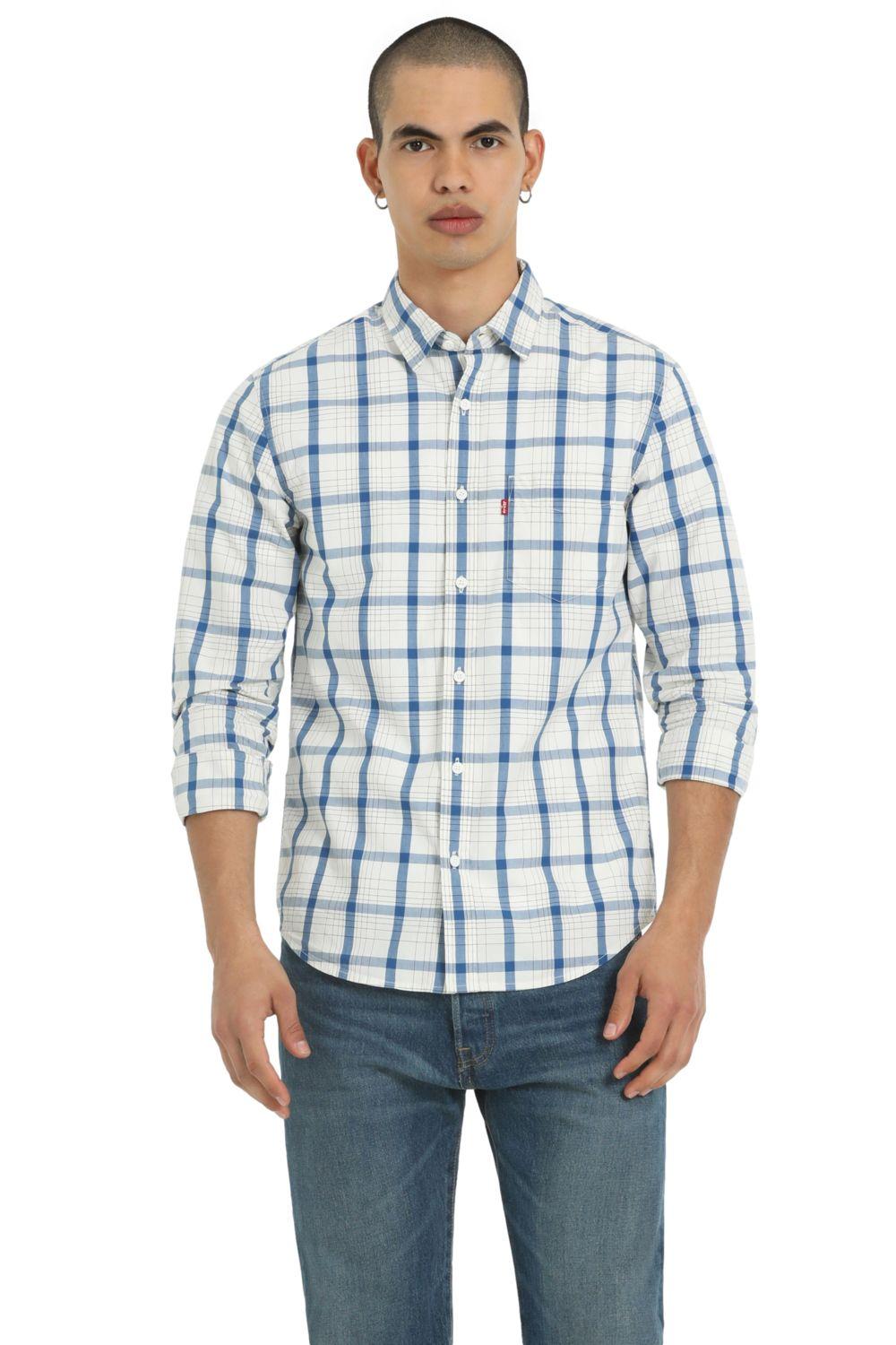 Camisa Hombre Regular Fit Cuadros Blanco Levis 85748-0263-0