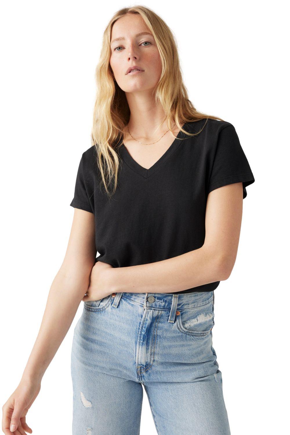 Polera Mujer Boxy Vneck Tee Negro Levis A8774-0008-3