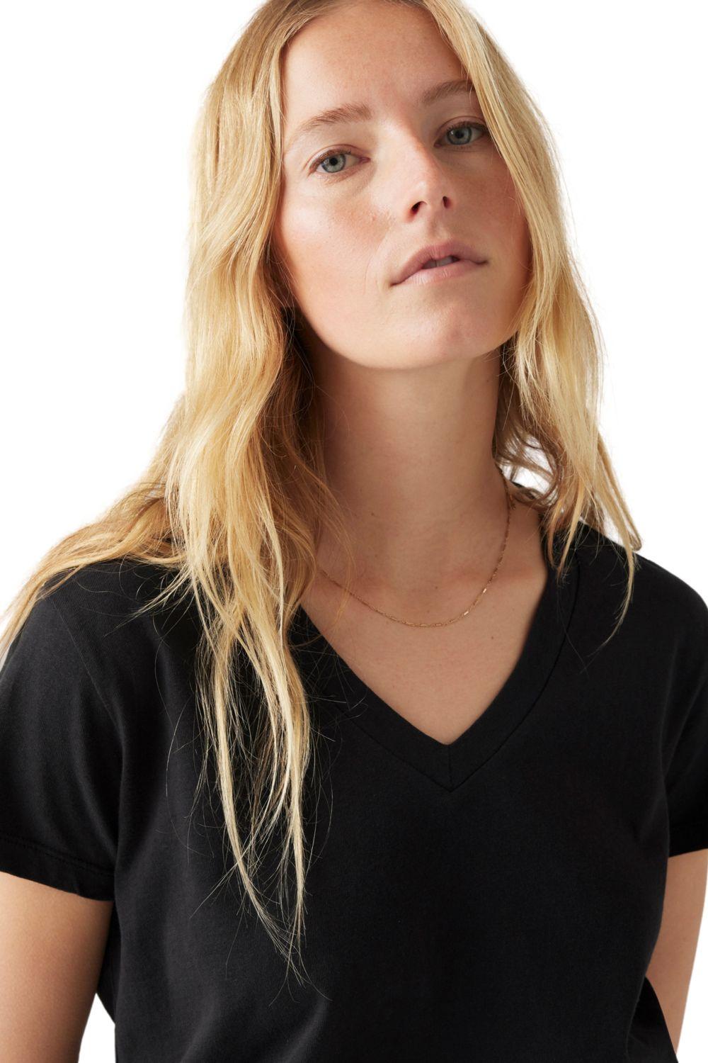 Polera Mujer Boxy Vneck Tee Negro Levis A8774-0008-3