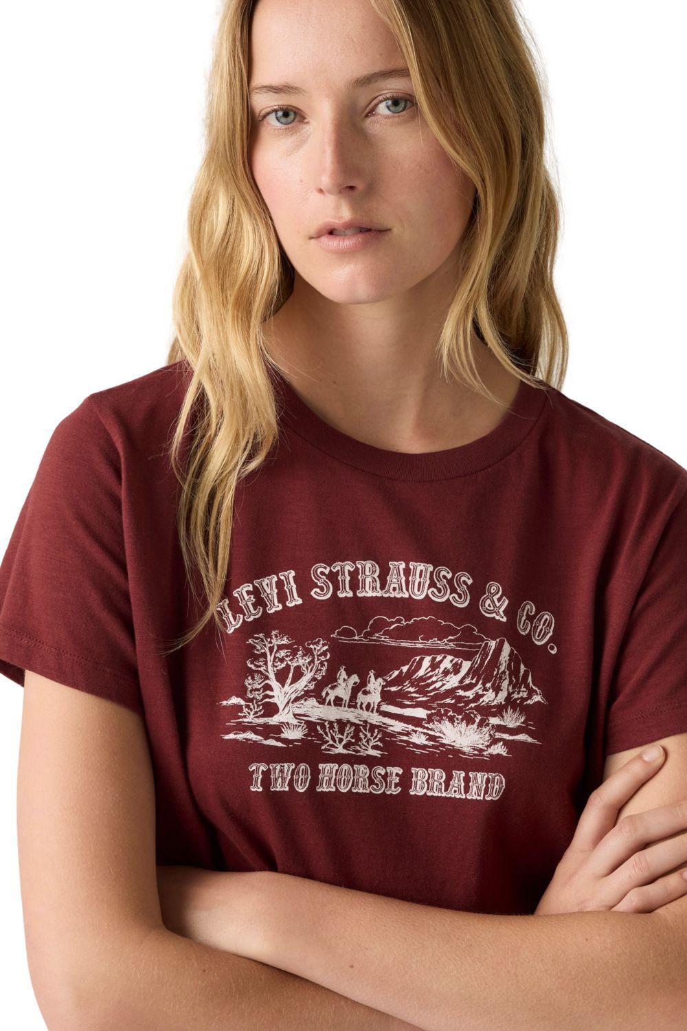 Polera Mujer Graphic Boxy Tshirt Burdeo Levis A8804-0051-2