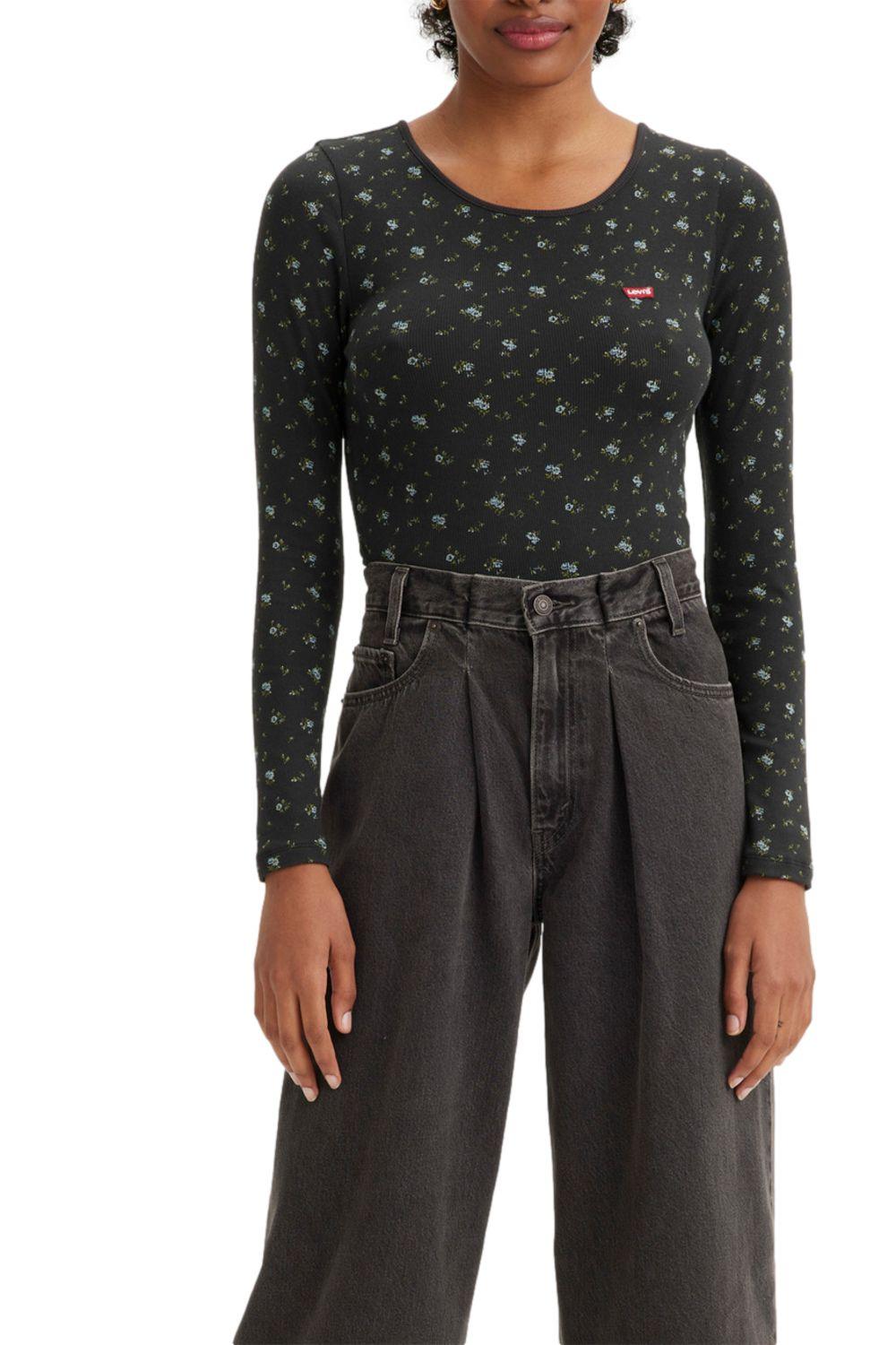 Polera Mujer Honey Manga Larga con Logo Batwing Negro Levis 22409-0034-0