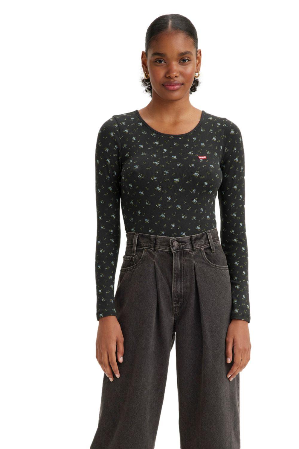 Polera Mujer Honey Manga Larga con Logo Batwing Negro Levis 22409-0034-2