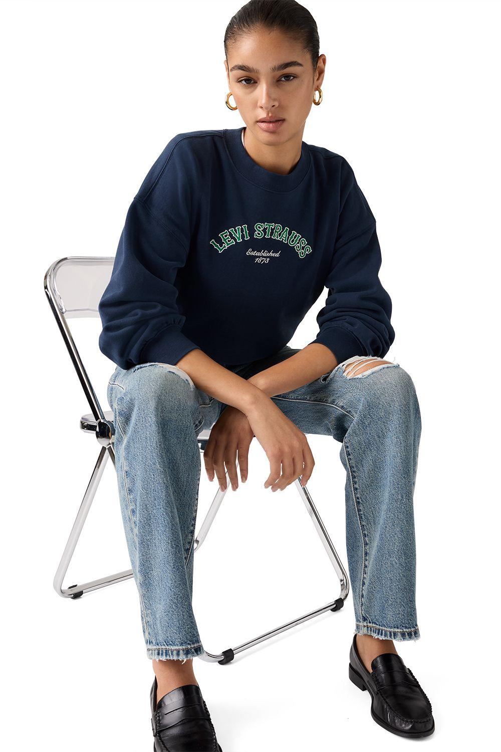 Polerón Mujer Vintage Boxy Crew Azul Levis 005OZ-0001-2