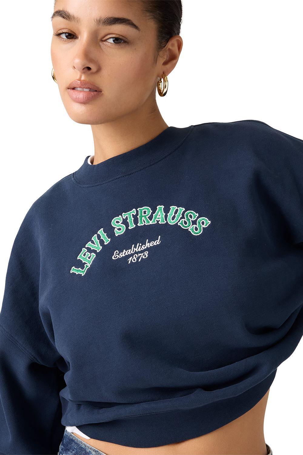 Polerón Mujer Vintage Boxy Crew Azul Levis 005OZ-0001-3