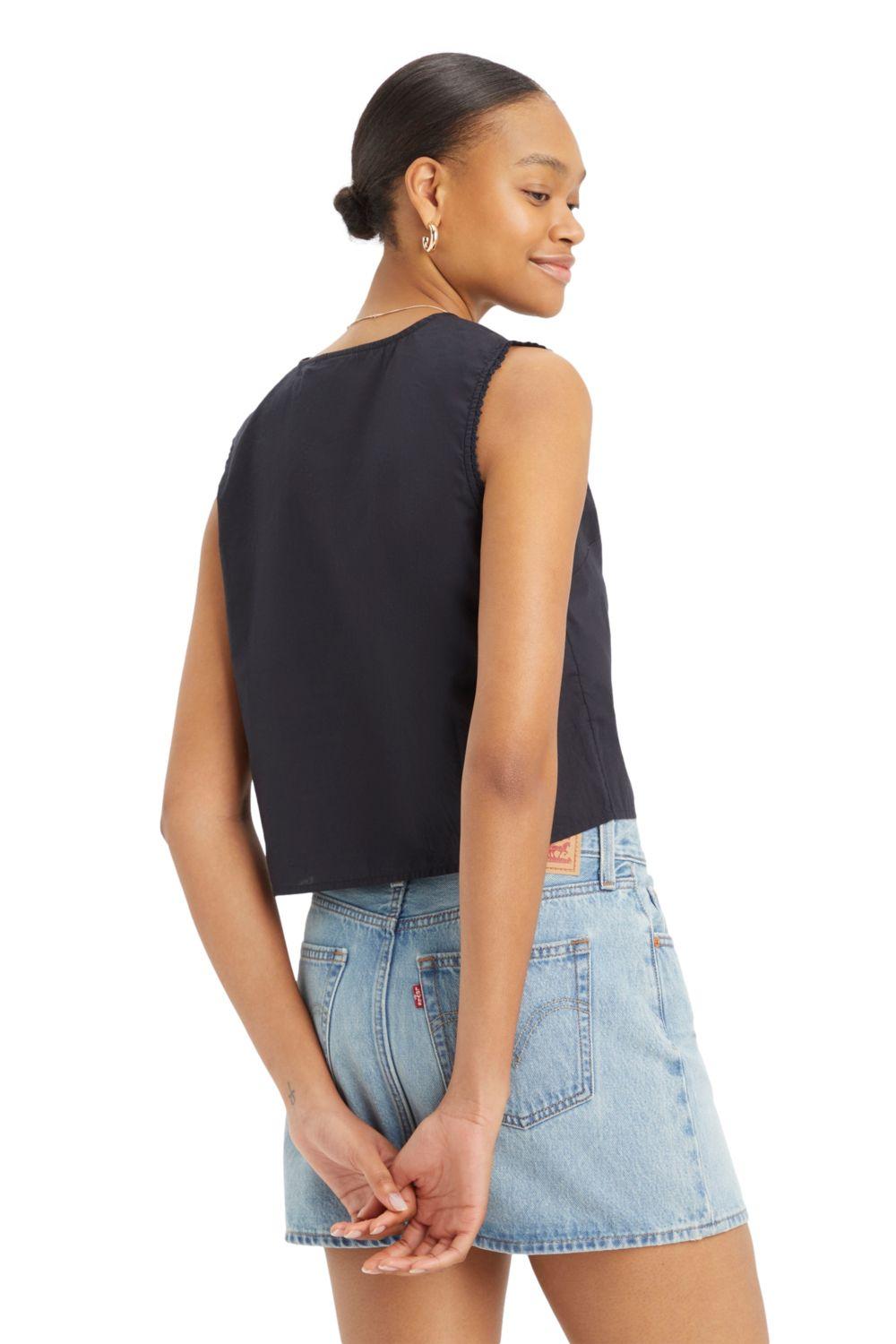 Blusa Mujer Lorelai Manga Corta Negro Levis A8679-0011-2