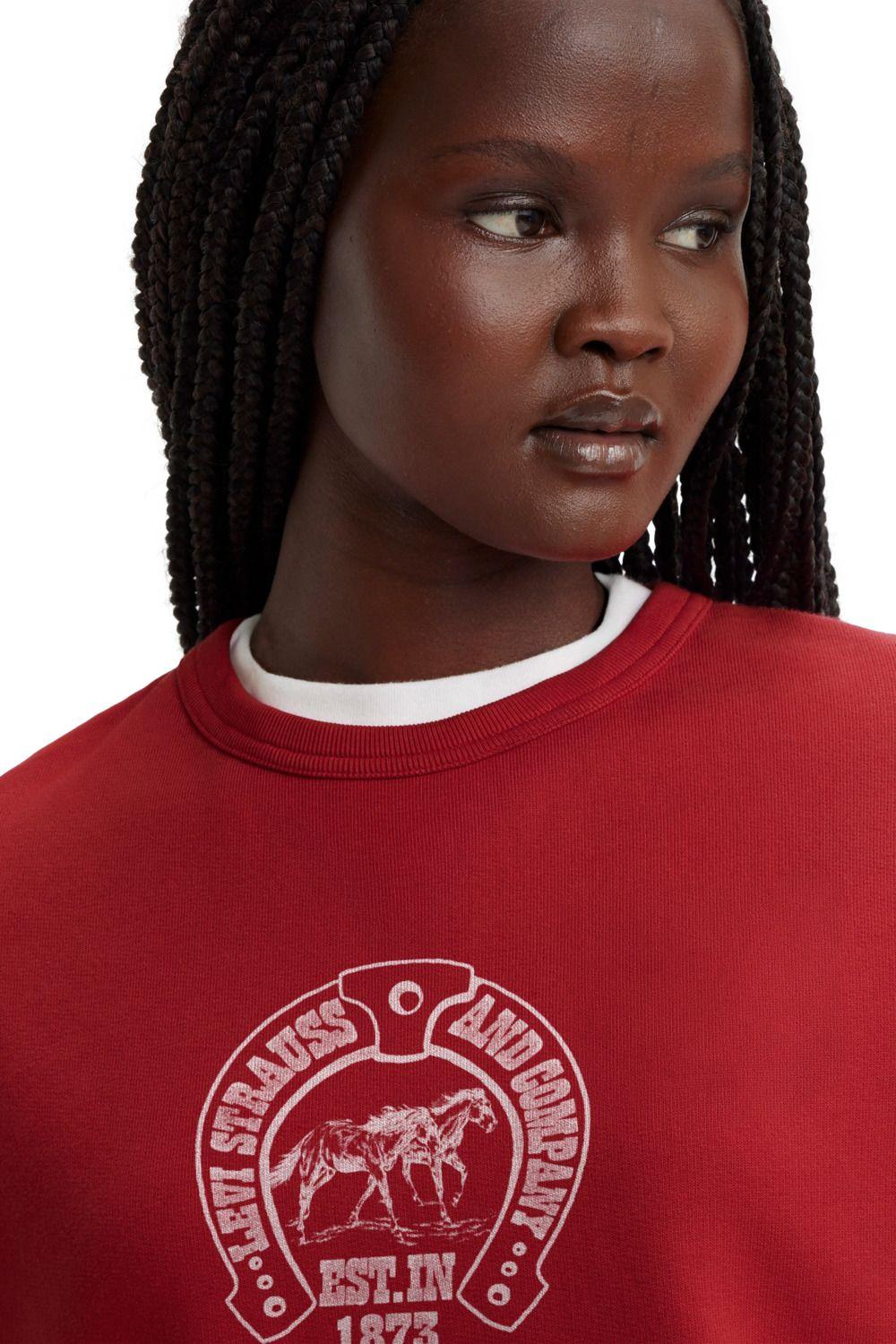 Polerón Mujer Graphic Heritage Crew Rojo Levis A7288-0062-3