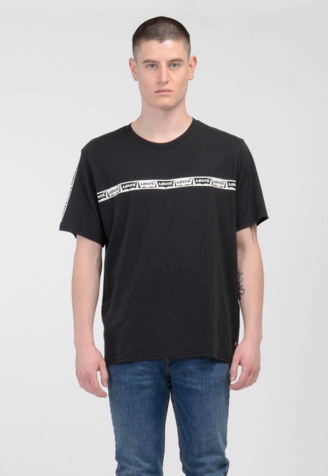 Polera Hombre Cuello Redondo Gráfica Negro Logos Levis 16143-0653-0