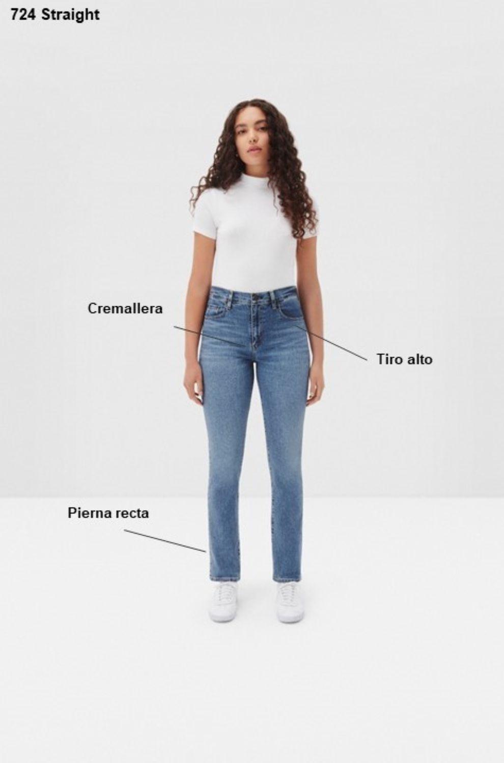 Jeans Mujer 724 High-Rise Straight Negro Levis 18883-0006-4