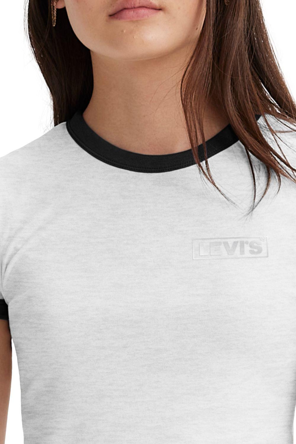 Polera Mujer Slim Graphic Ringer Gris Levis A3523-0071-2