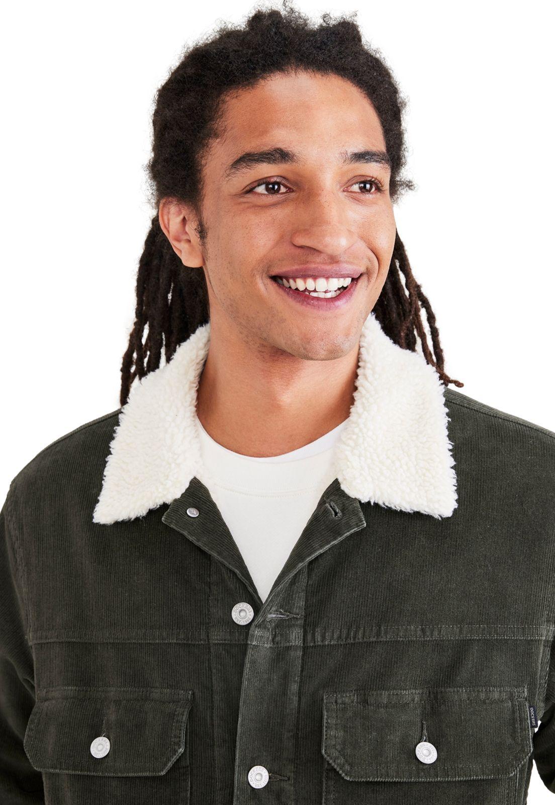 Chaqueta Hombre Sherpa Trucker Regular Fit Verde A4169-0002-3