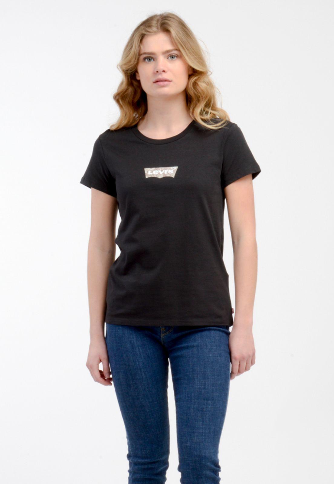 Polera Mujer Lisa con Logo Negro Levis 17369-2069-0