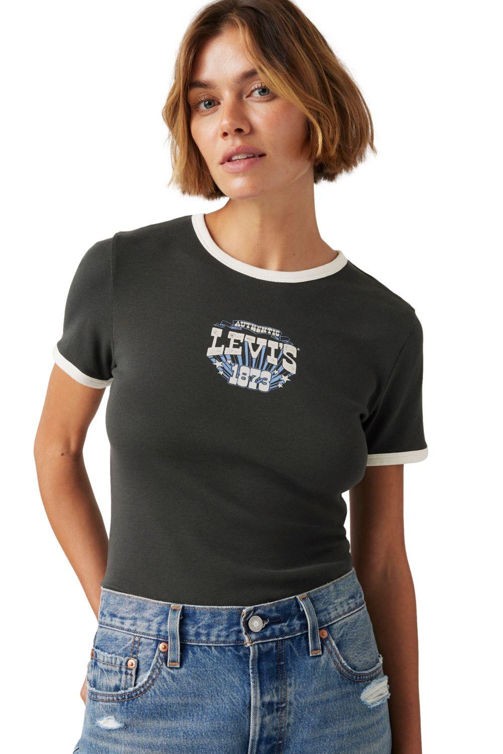 Polera Mujer Graphic Ringer Rickie Negro Levis A3519-0021-2