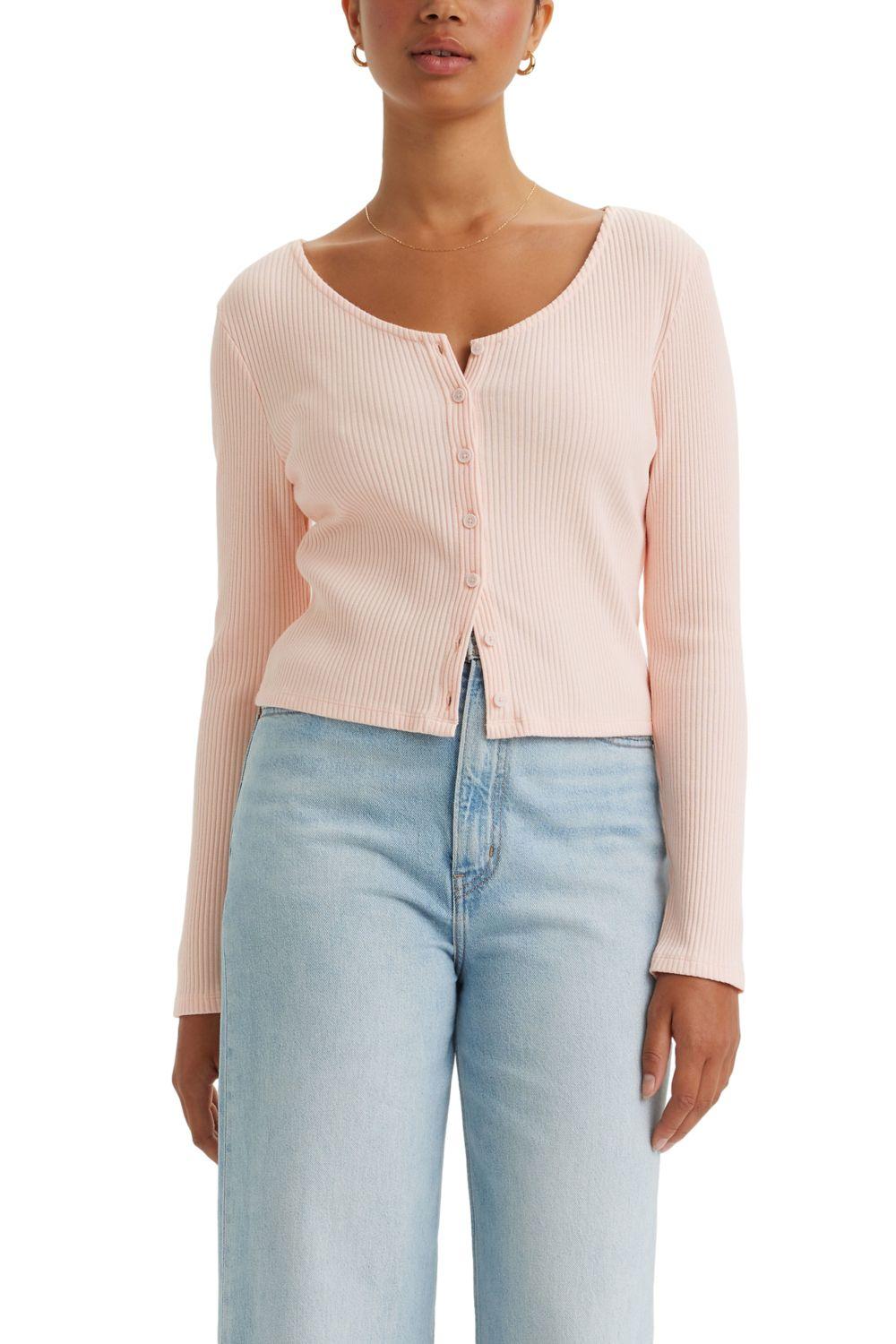 Polera Mujer Mónica Botones LS Rosado Levis A7194-0003-0