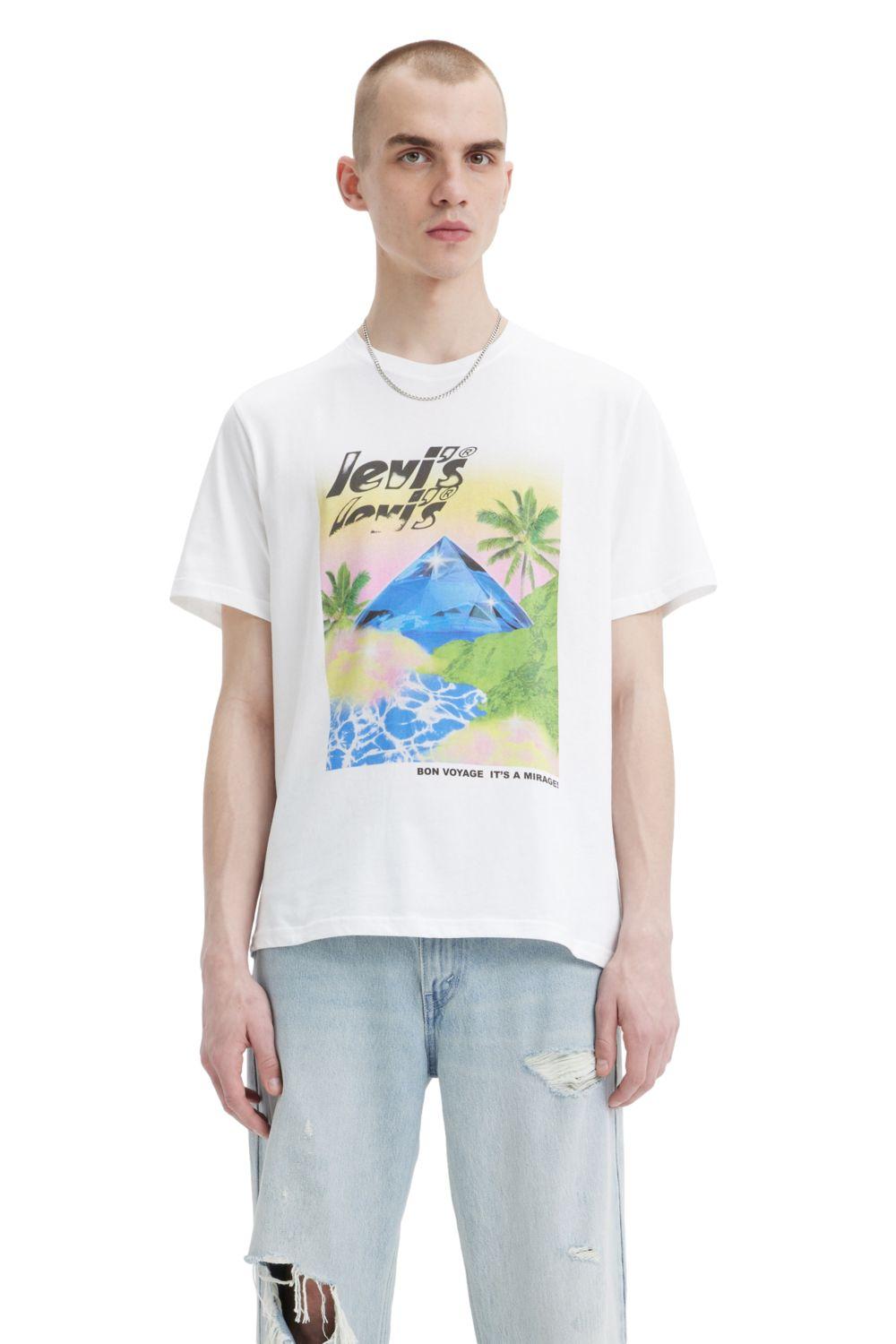 Polera Hombre Manga corta Relaxed Fit Gráfica Blanco Levis 16143-1048-2