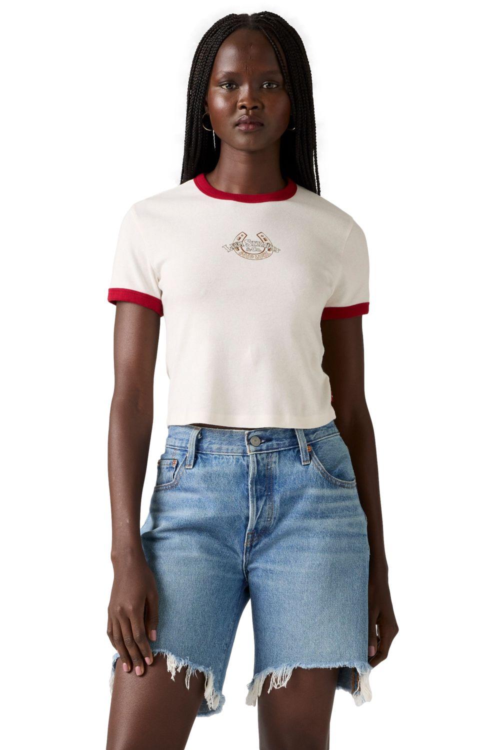 Polera Mujer Graphic Mini Ringer Tee Blanco Levis A3523-0134-0