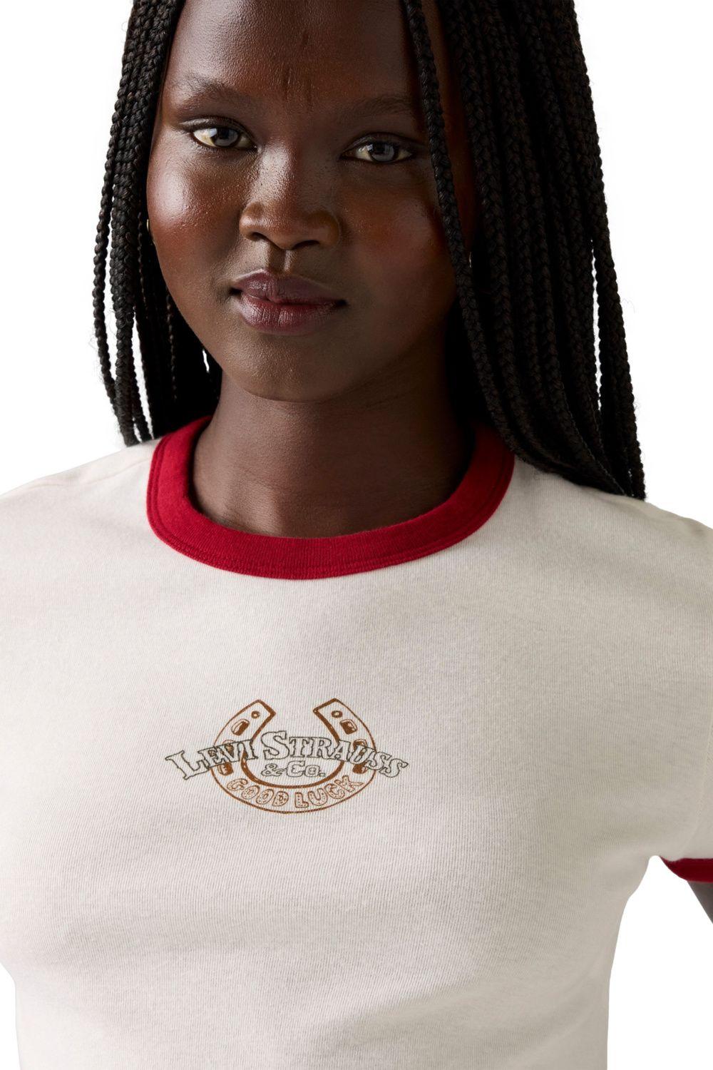 Polera Mujer Graphic Mini Ringer Tee Blanco Levis A3523-0134-3