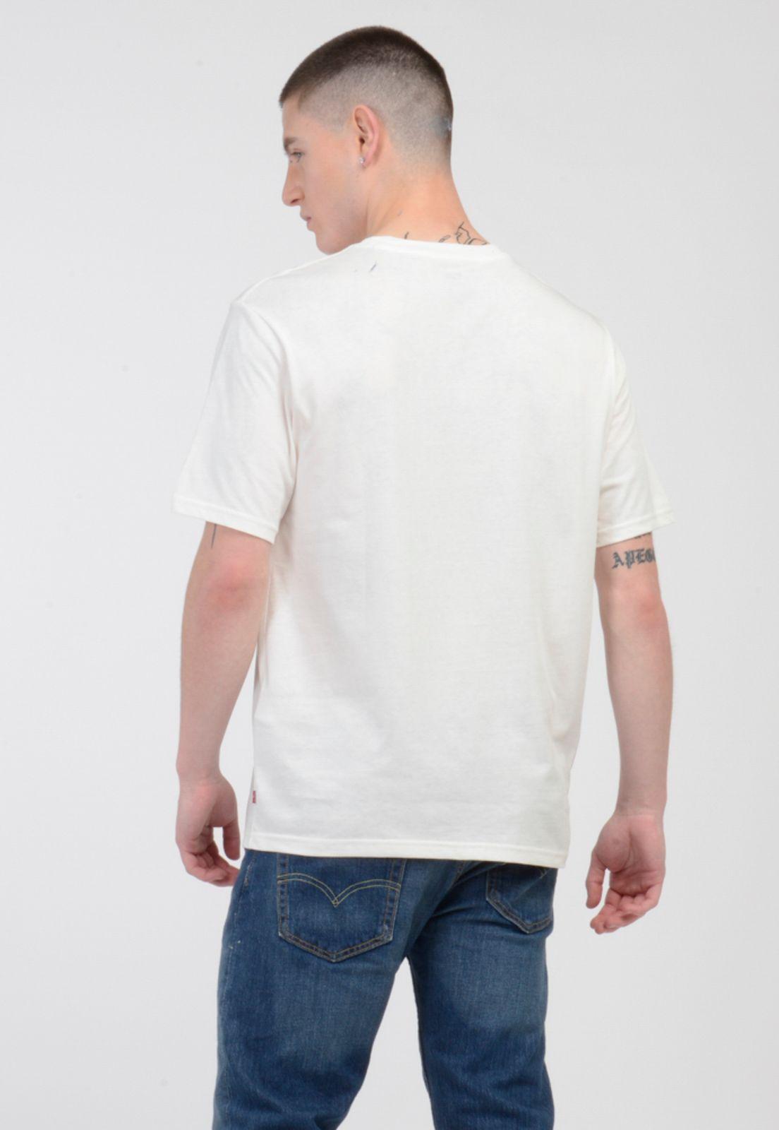 Polera Hombre Cuello Redondo Gráfica Blanca Levis 16143-0257-1