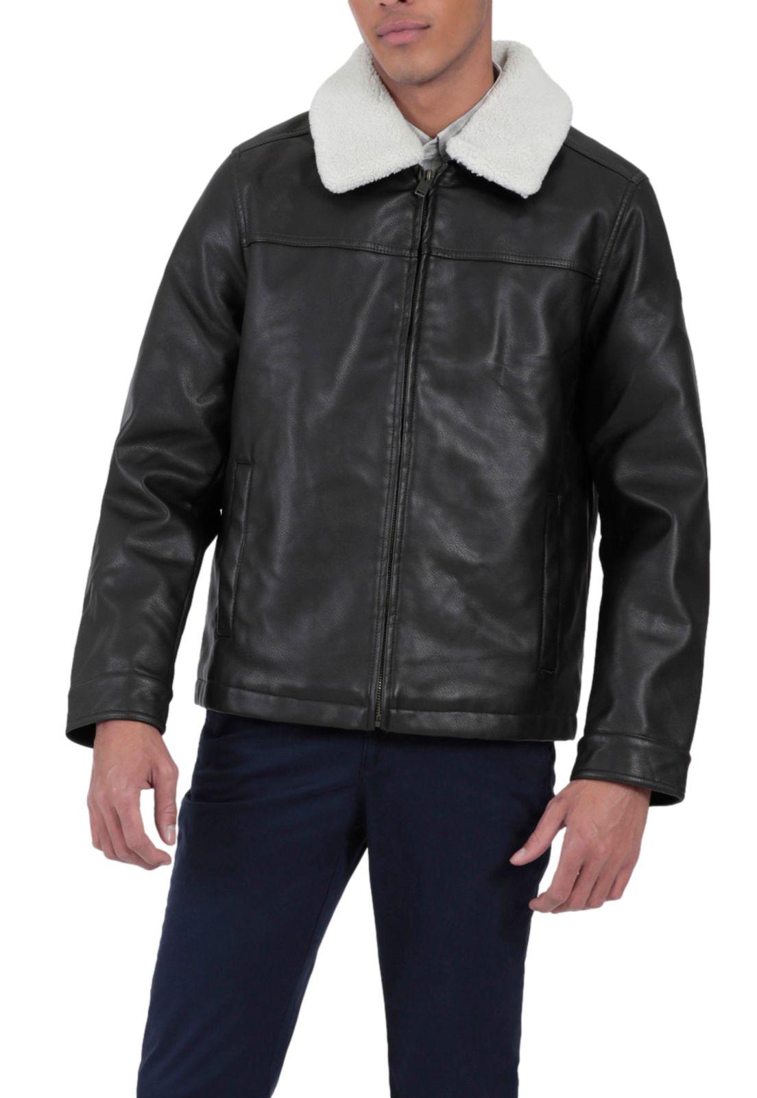 Chaqueta Hombre Faux Leather Regular Fit Café-0