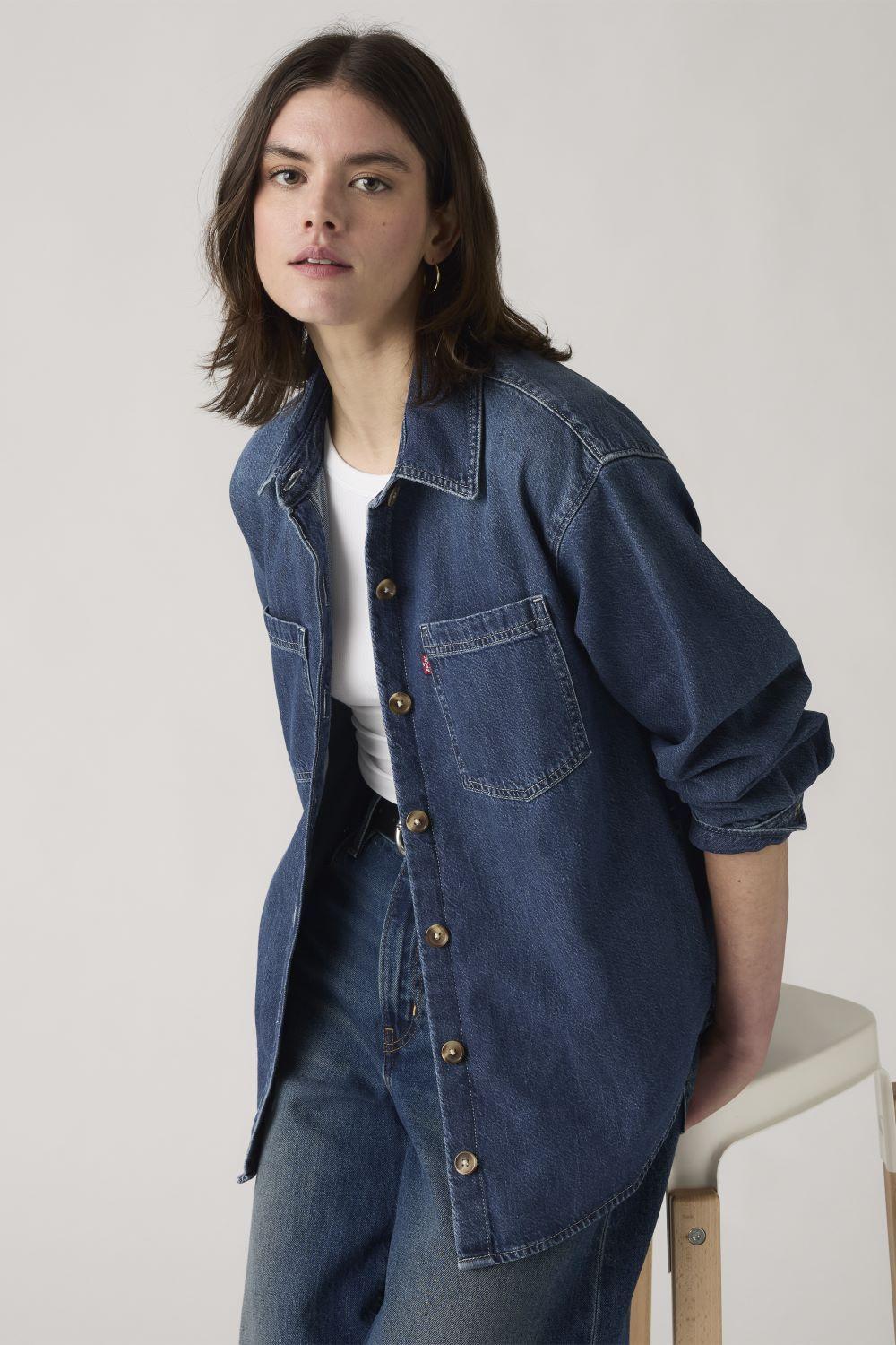 Camisa Mujer Iris Non Denim Shirt Celeste Levis 001SS-0003-1