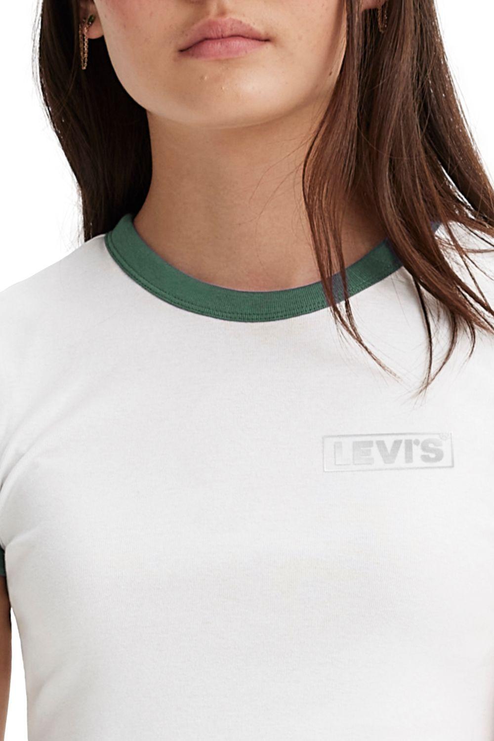 Polera Mujer Slim Ringer Box Tab Blanco Levis A3523-0072-2