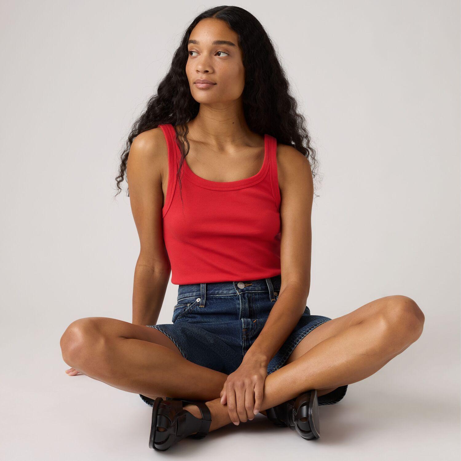 Polera Mujer Essential Ribbed Tank Rojo Levis 005IN-0007-2