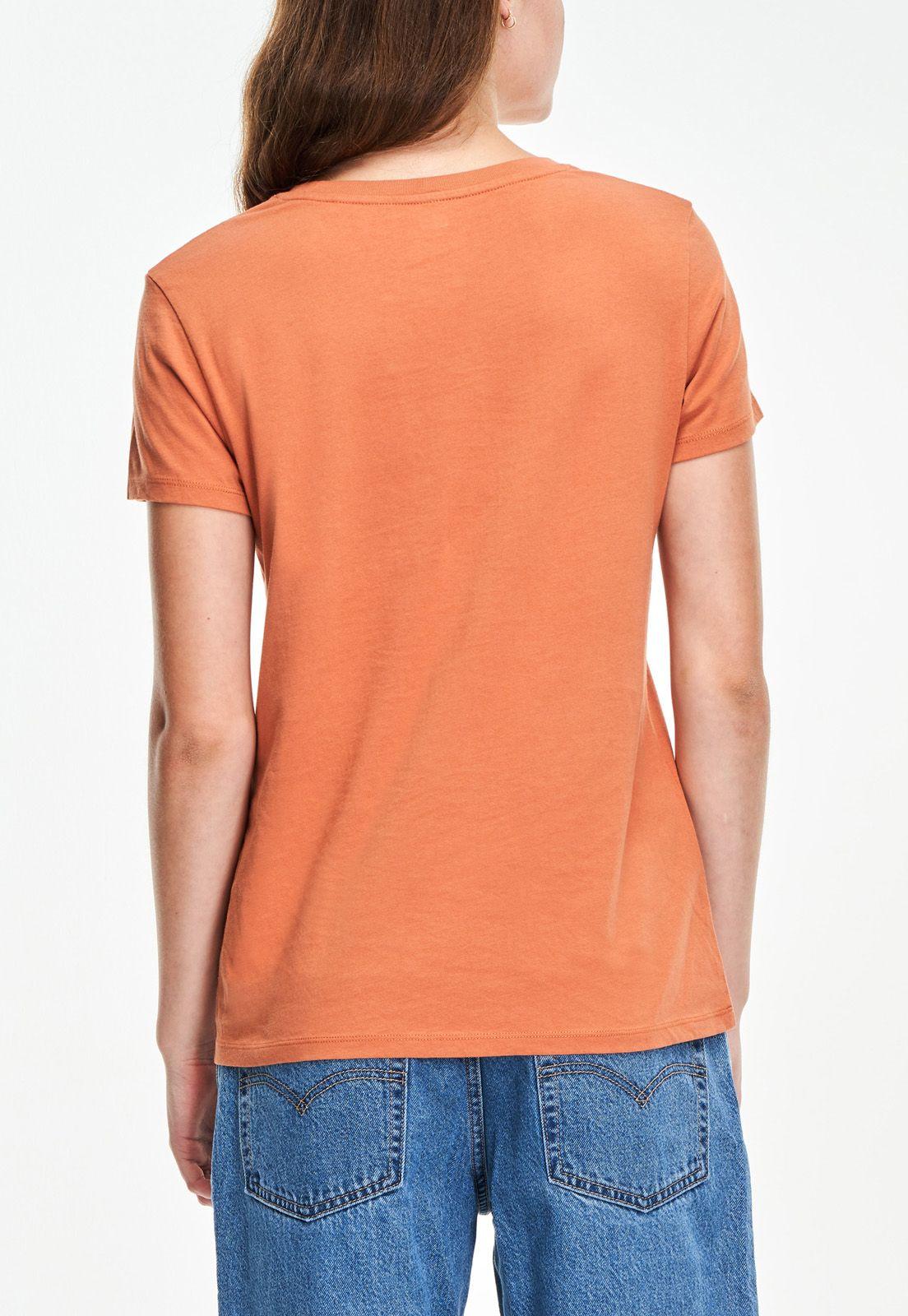 Polera Mujer Lisa Con Logo Naranja Levis 17369-1887-1