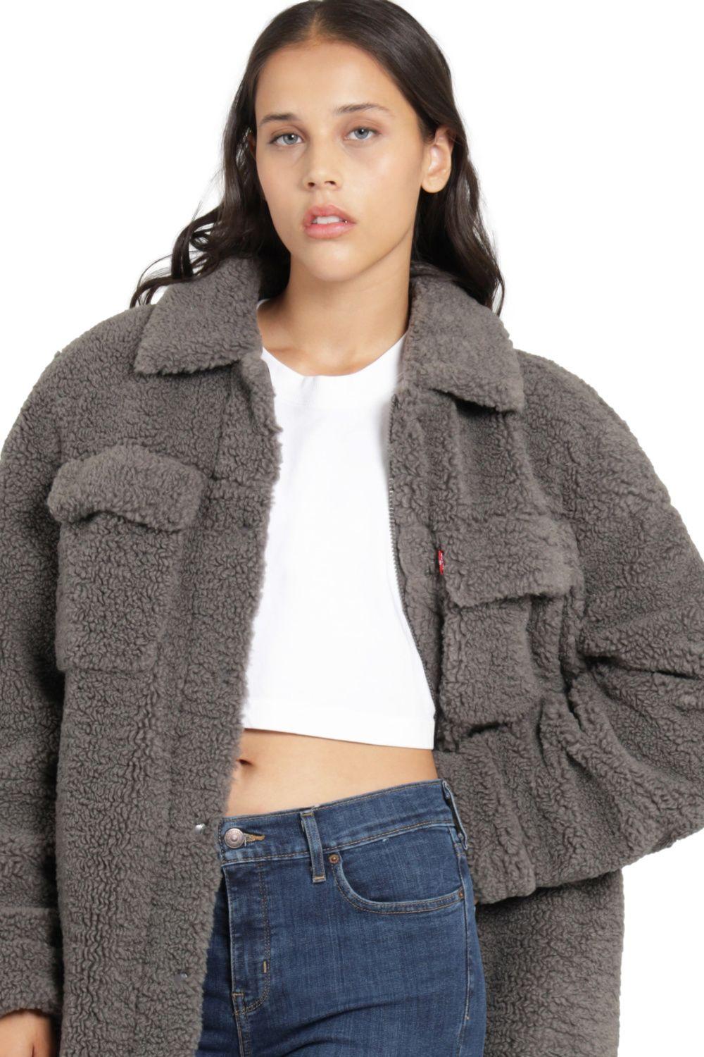 Chaqueta Mujer con Sherpa Gris Levis 59544-0267-4