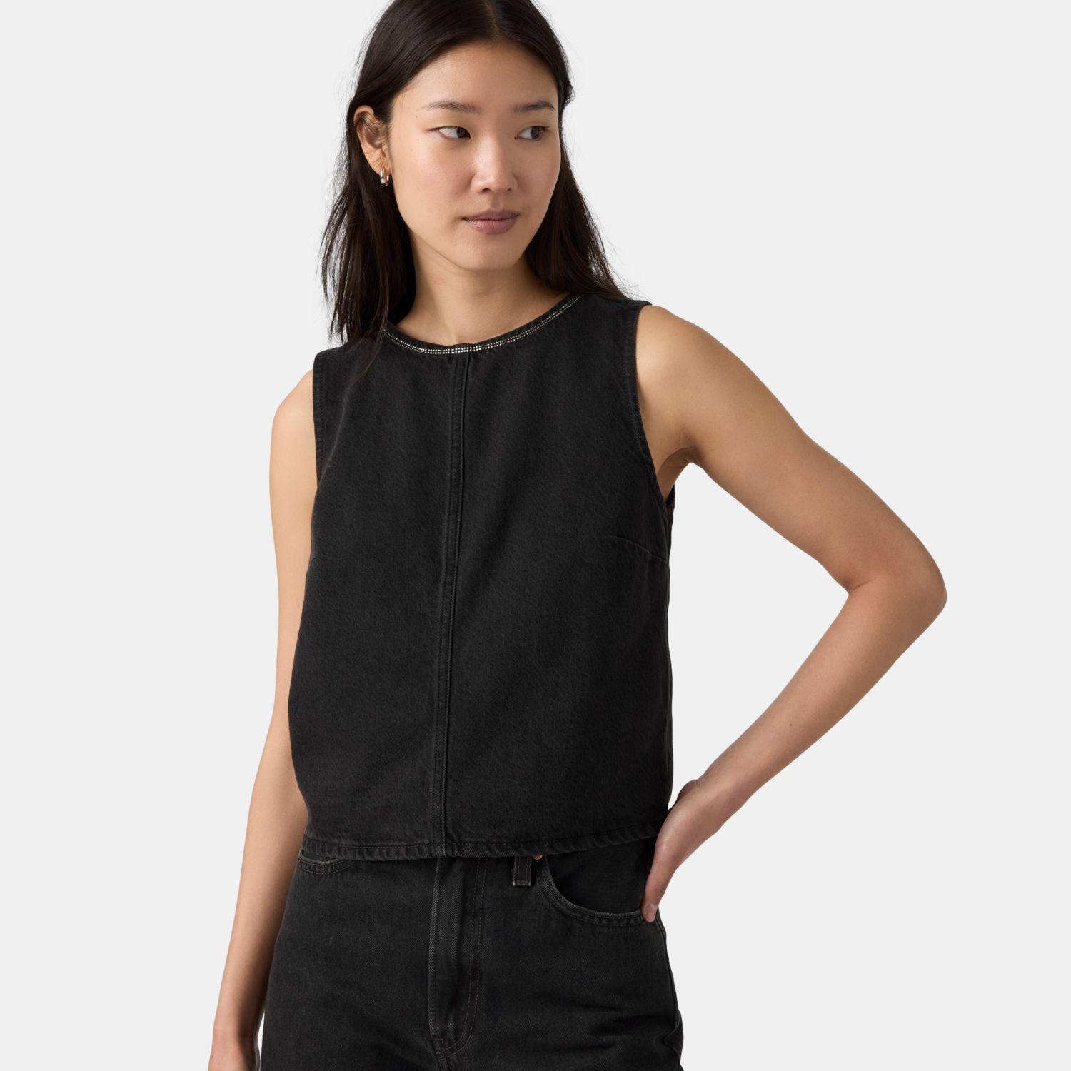 Blusa Mujer Rhinestone Denim Shell Negro Levis 008DY-0000-2