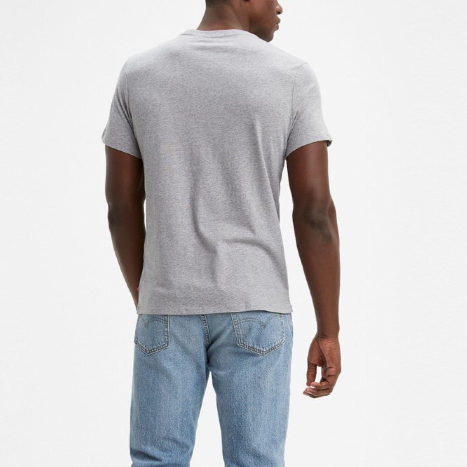 Polera Hombre Regular Fit Lisa con Logo Gris Levis 17783-0138-1