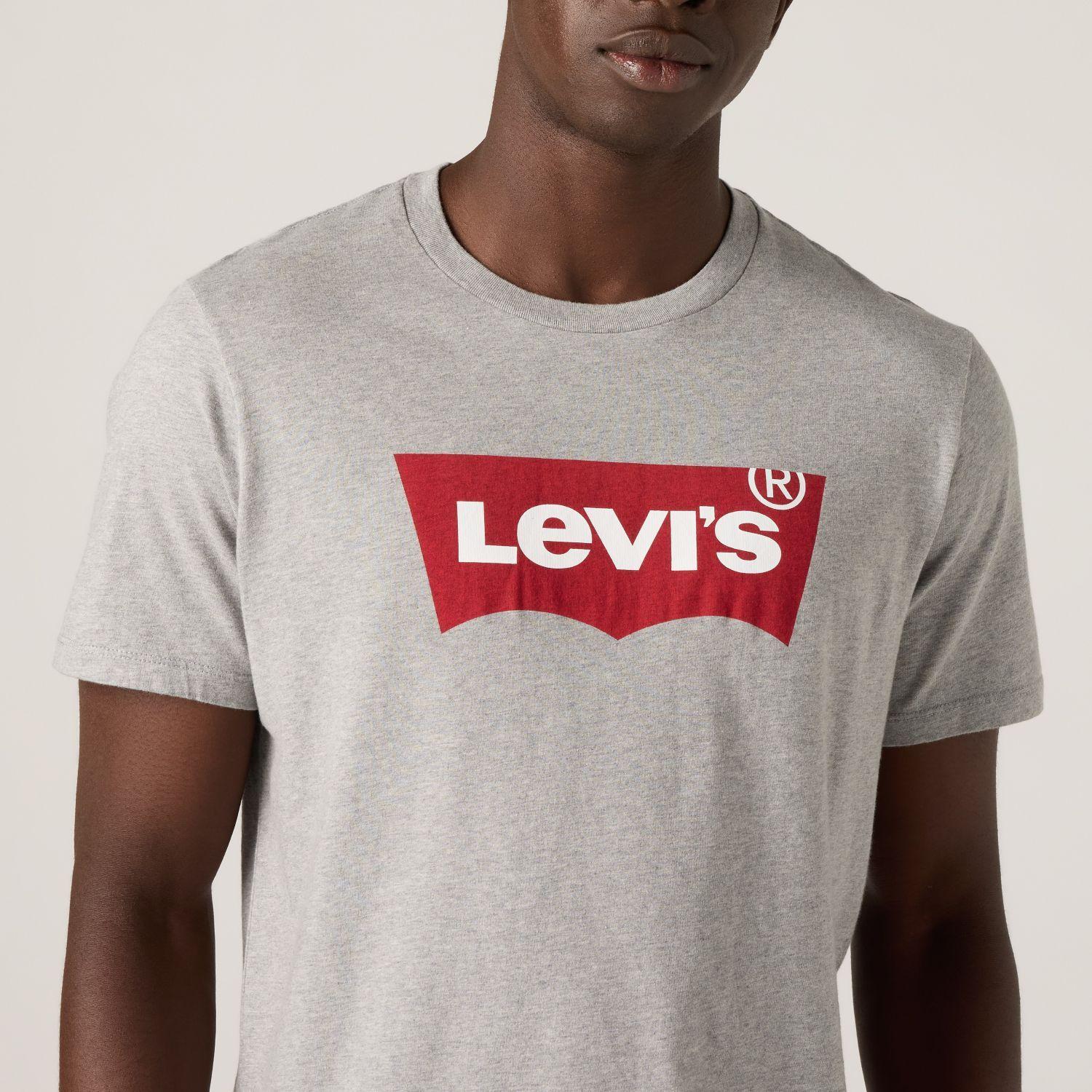 Polera Hombre Regular Fit Lisa con Logo Gris Levis 17783-0138-2