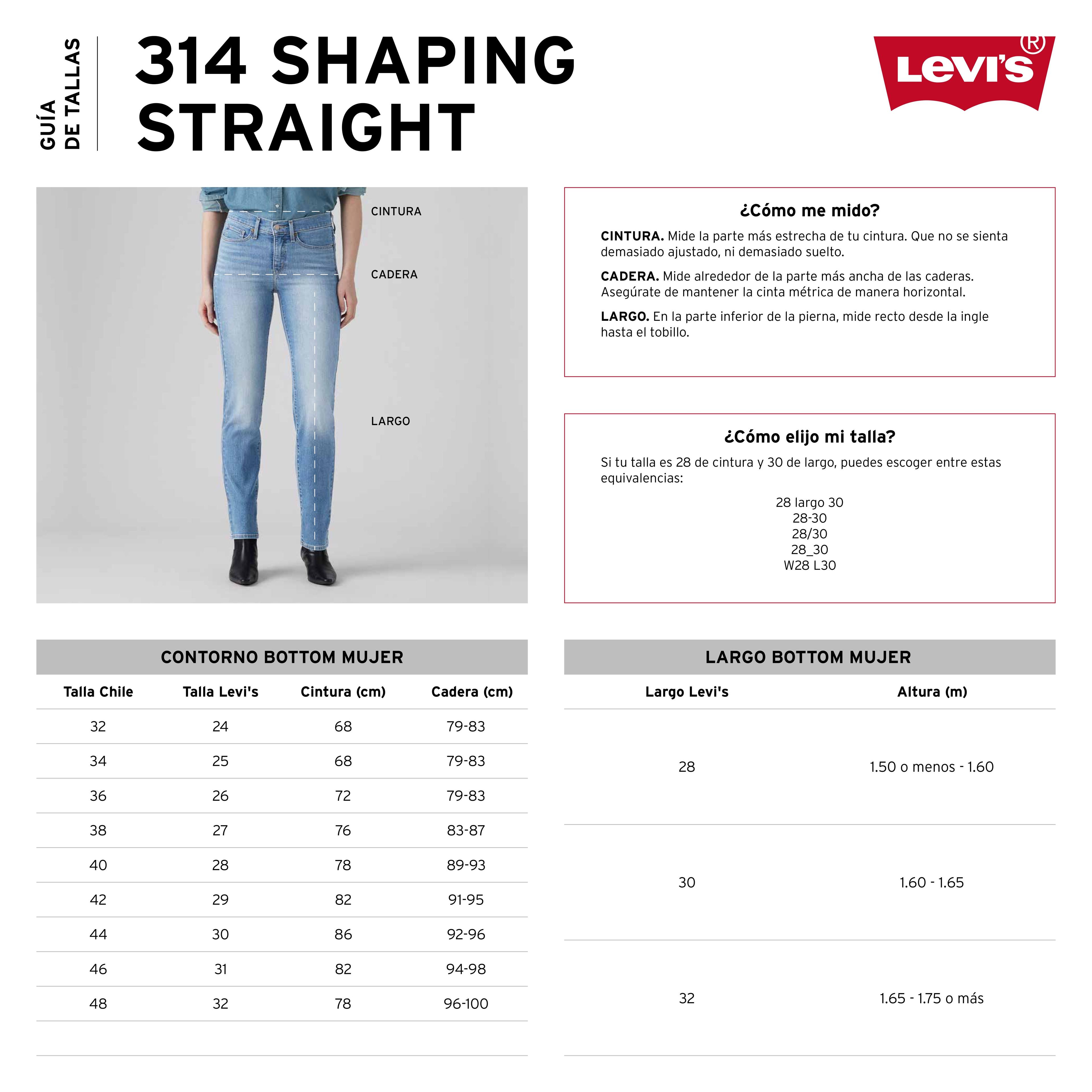 Jeans Mujer 314 Shaping Straight Azul Levis 19631-0330-4