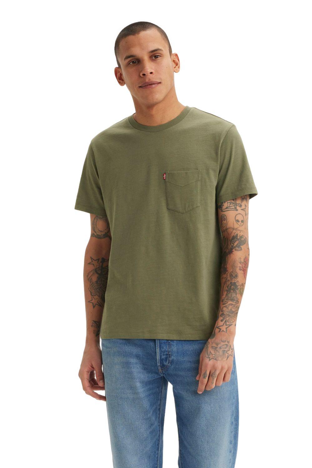 Polera Hombre Ss Classic Pocket Tee Verde Levis 19342-0366-0