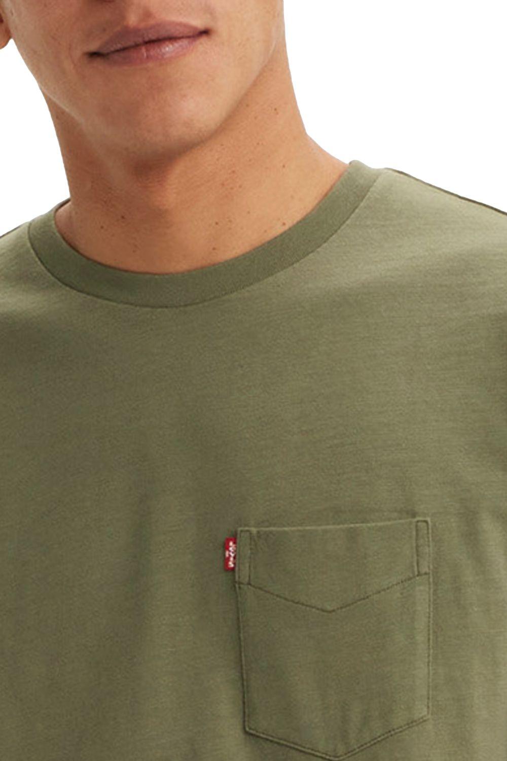 Polera Hombre Ss Classic Pocket Tee Verde Levis 19342-0366-2