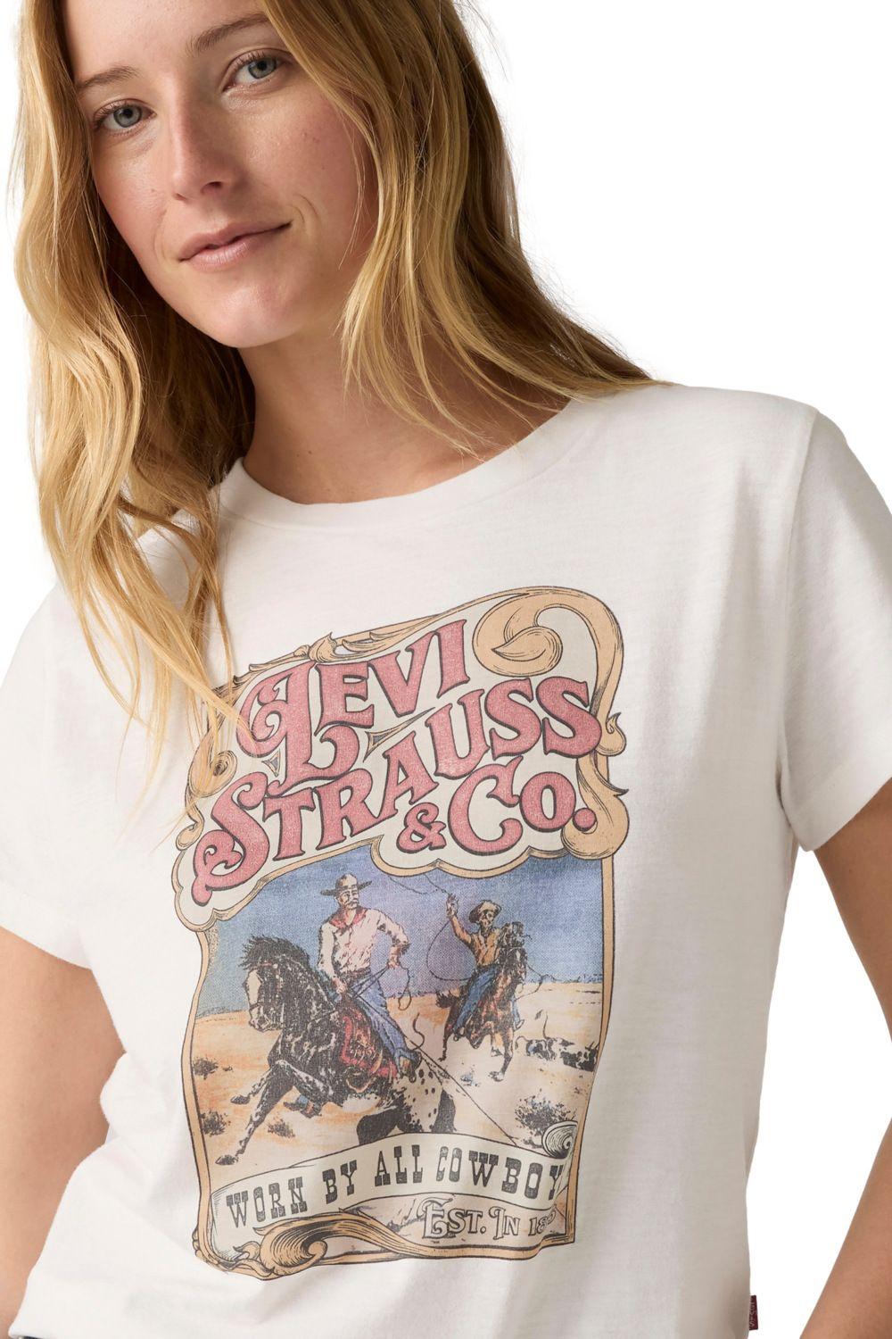 Polera Mujer Graphic Boxy Tshirt Blanco Levis A8804-0049-3