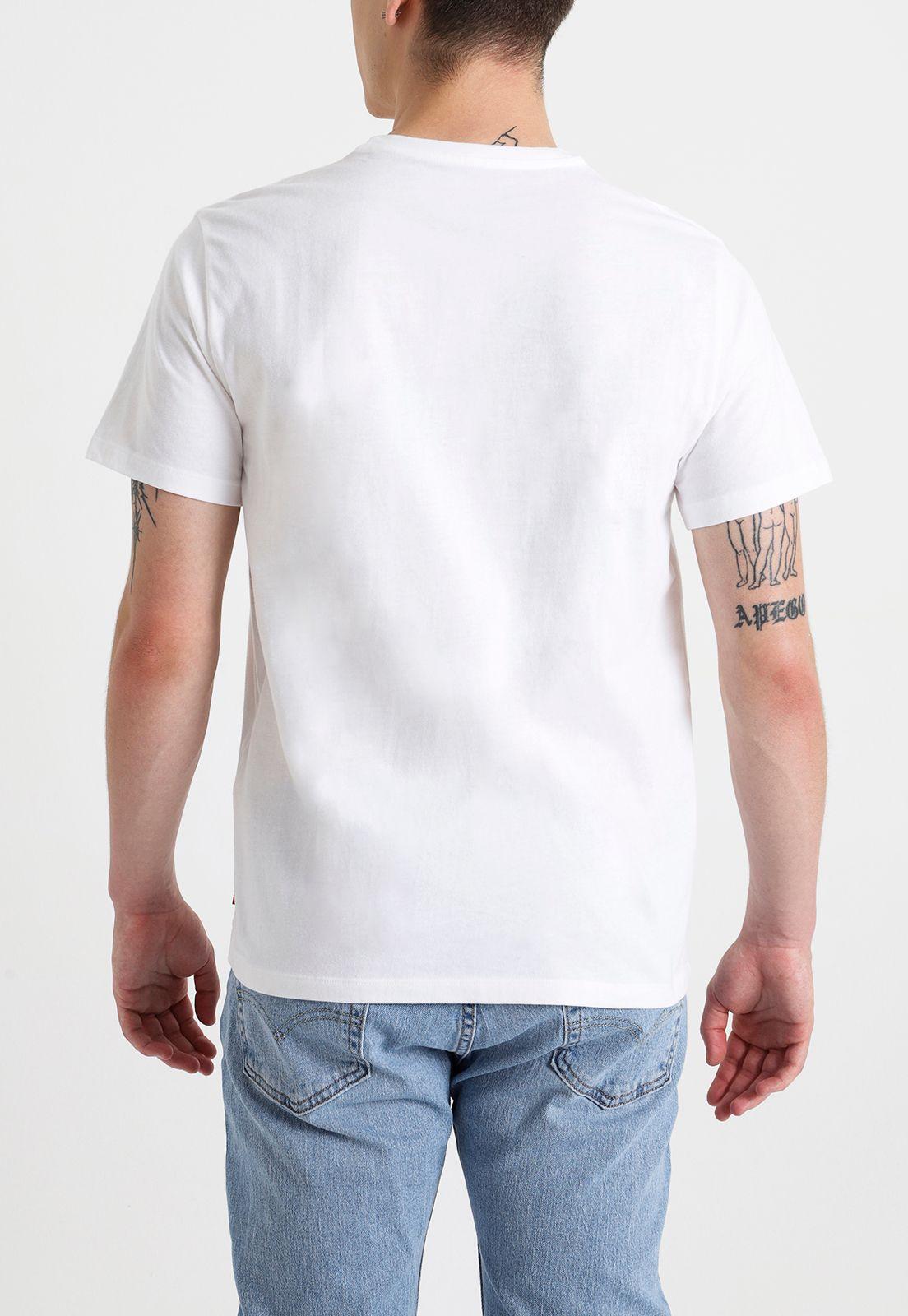 Polera Hombre Cuello Redondo Gráfica Blanca Levis 22491-0705-1