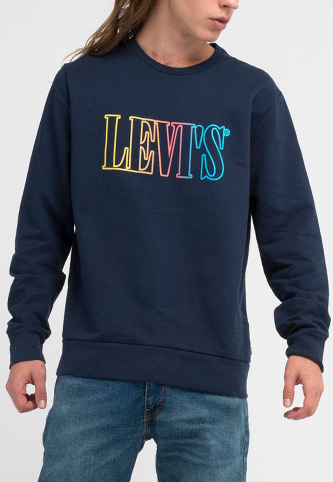 Polerón Hombre Gráfico Azul Levis 38796-0091-0