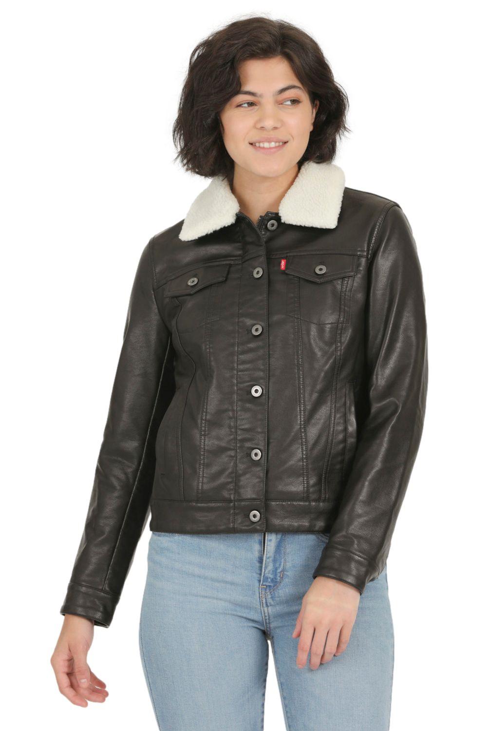 Chaqueta Mujer Trucker Cuello Sherpa Café Levis 59542-0010-0
