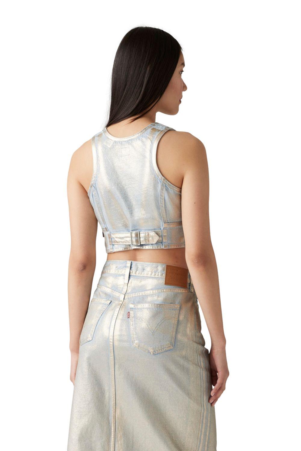 Polera Mujer Mona Denim Corset Plateado Levis 000MU-0003-1
