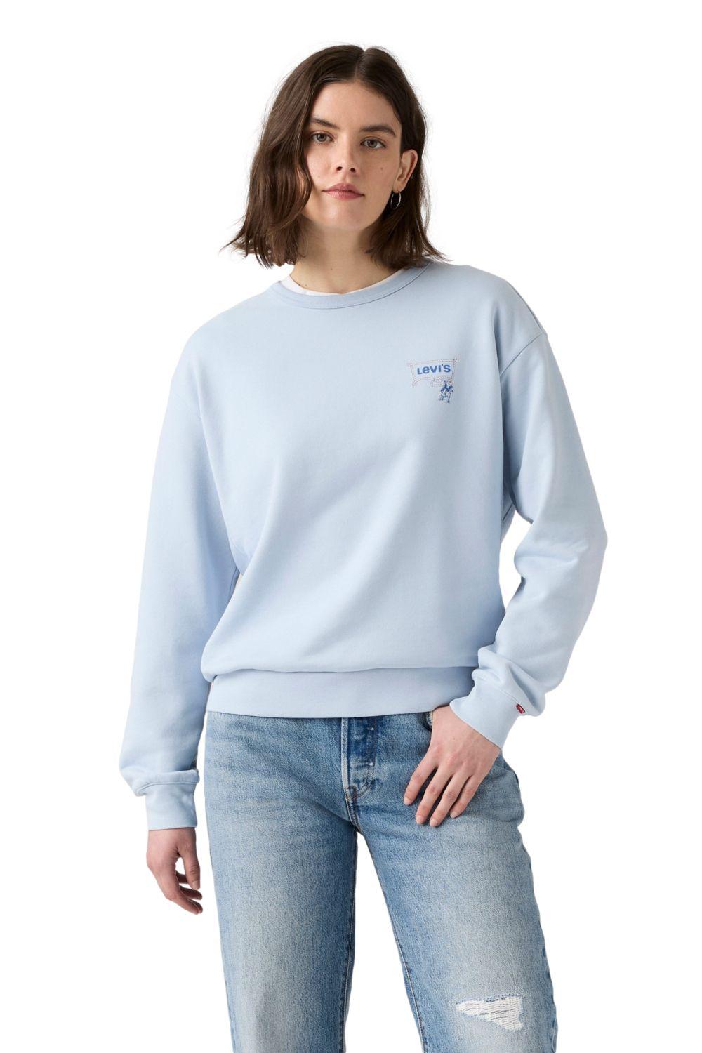 Polerón Mujer Graphic Heritage Crew Celeste Levis A7288-0084-0