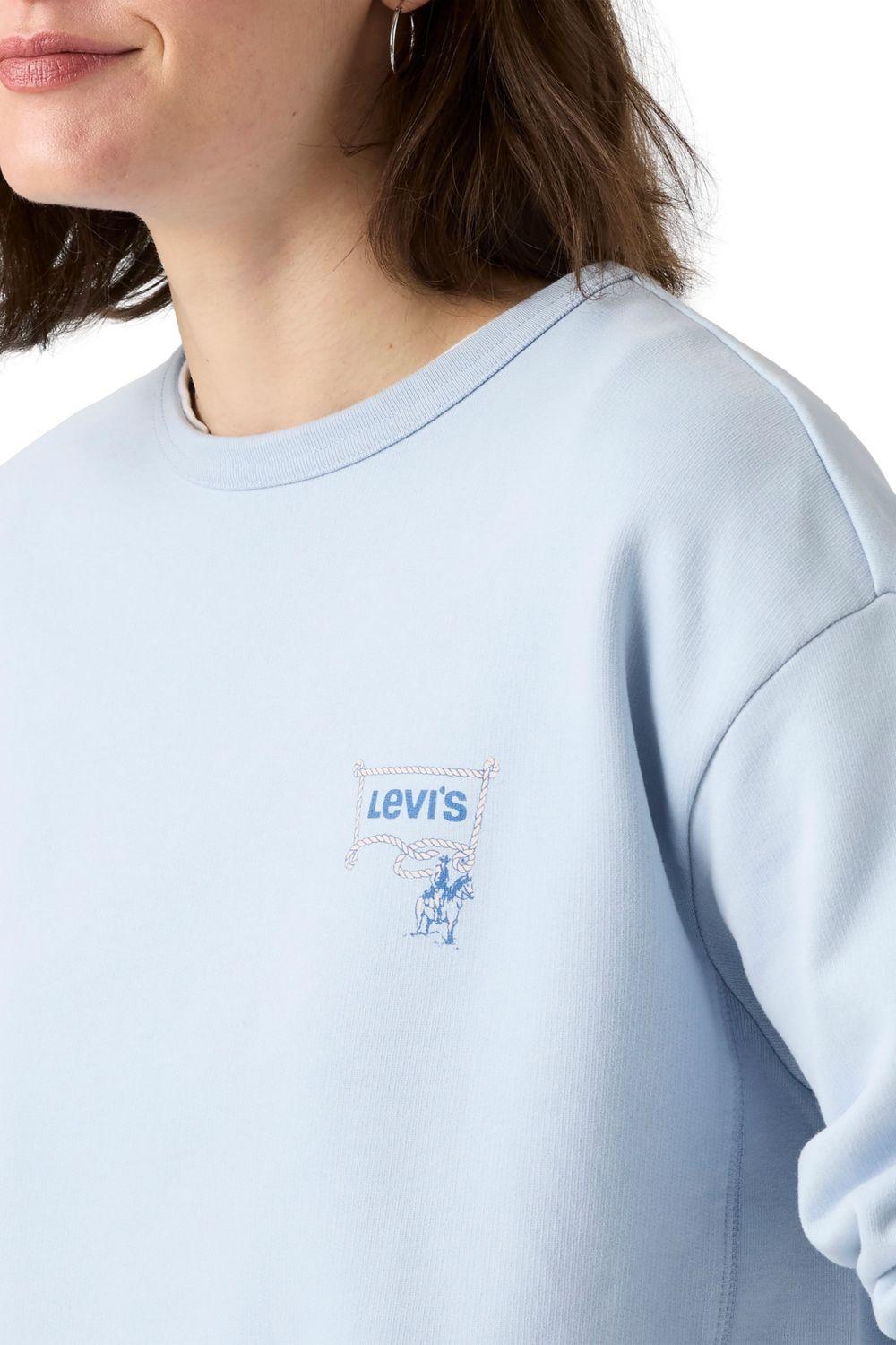 Polerón Mujer Graphic Heritage Crew Celeste Levis A7288-0084-3