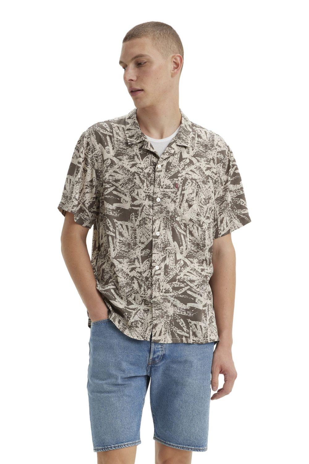 Camisa Hombre The Sunset Camp Shirt Café Levis 72625-0092-0