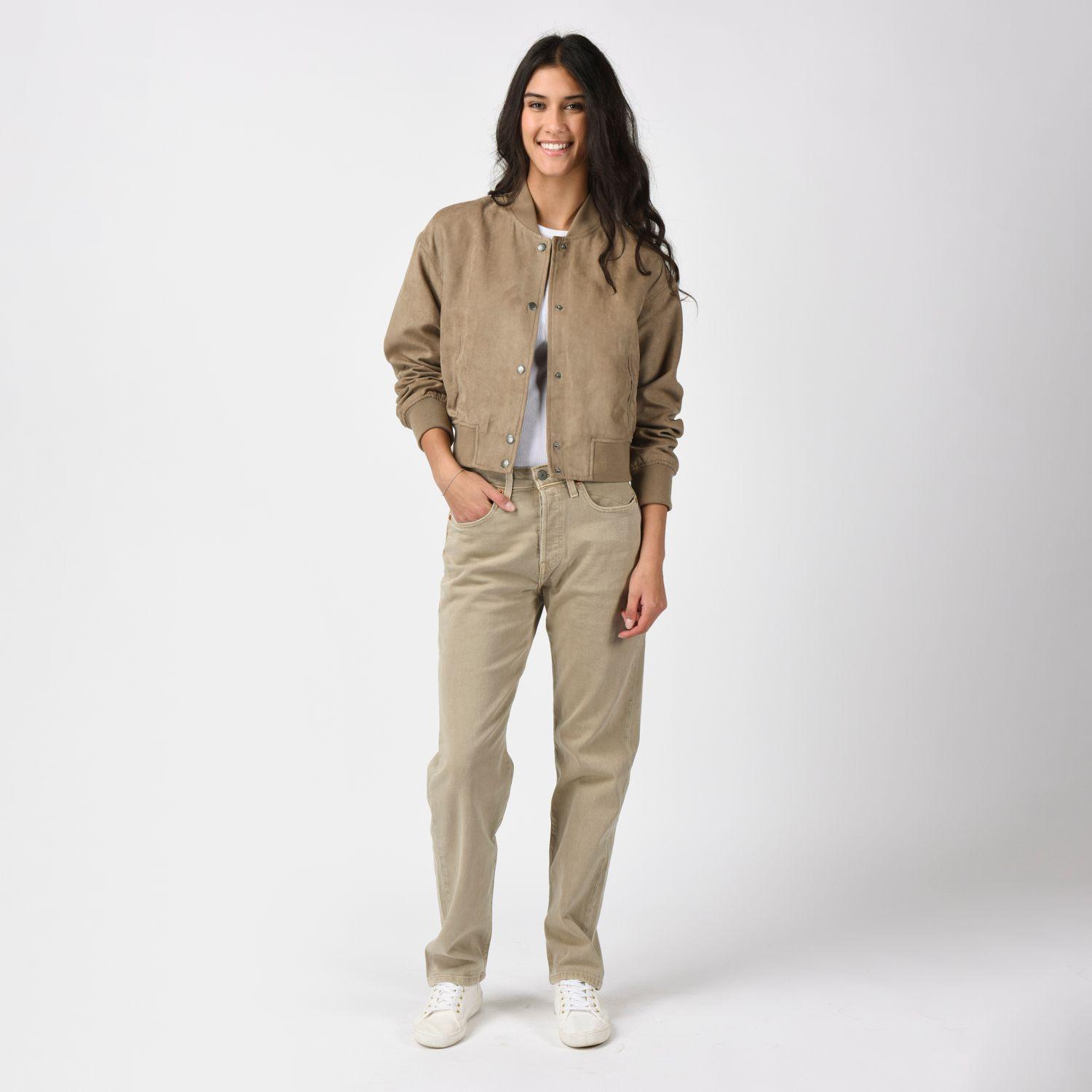 Chaqueta Mujer Cropped Varsity Bomber Café Levis 59544-0733-3