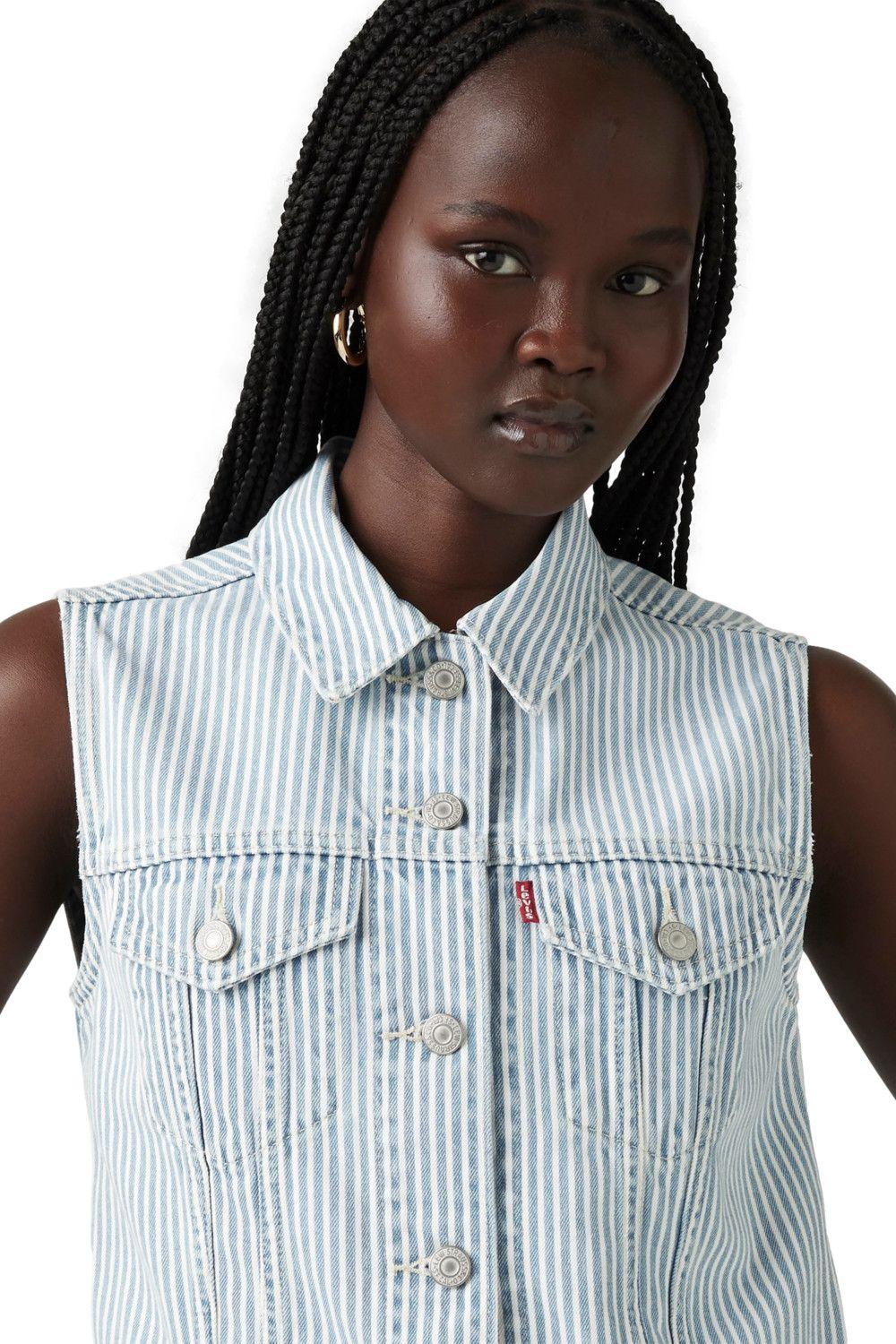 Chaqueta Mujer Vest Waistband Celeste Levis A7437-0007-3