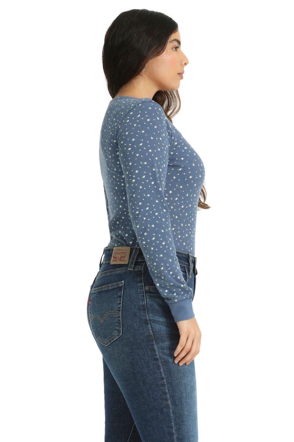 Polera Mujer Sierra Henley Azul Levis A5936-0008-1
