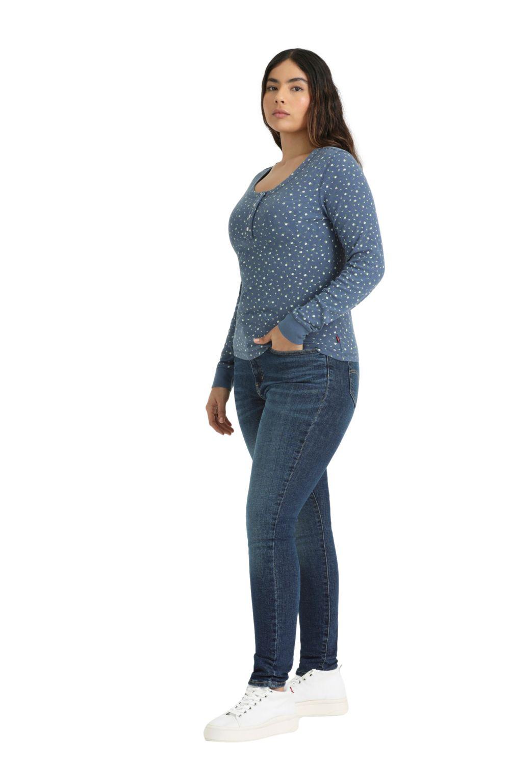Polera Mujer Sierra Henley Azul Levis A5936-0008-3