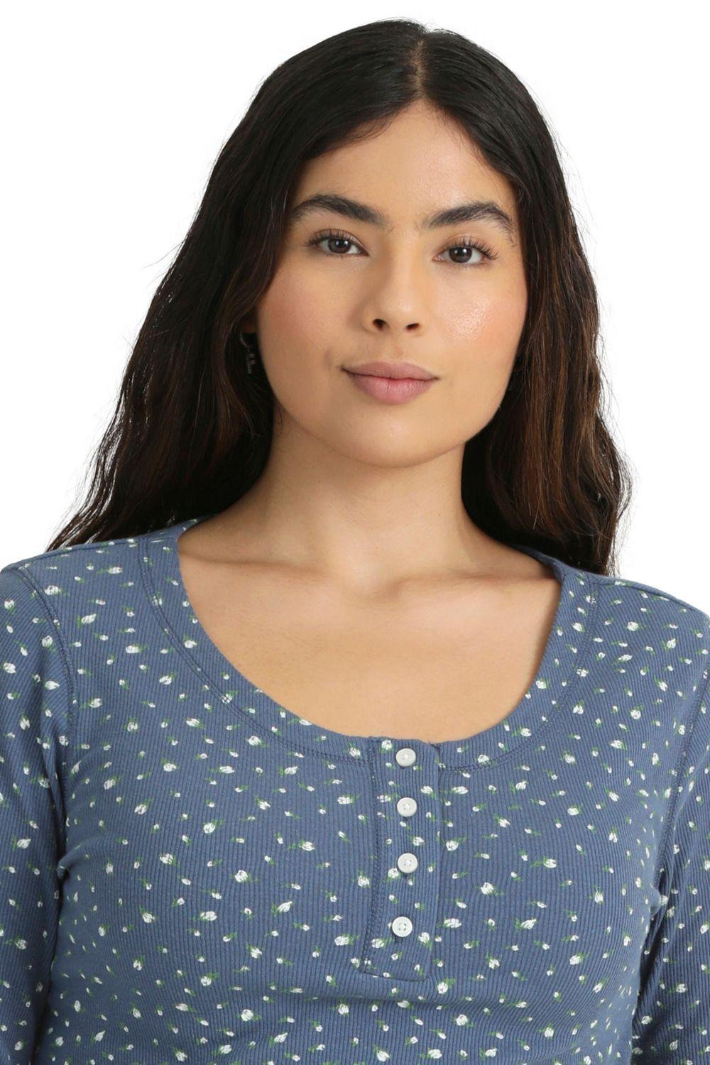 Polera Mujer Sierra Henley Azul Levis A5936-0008-5